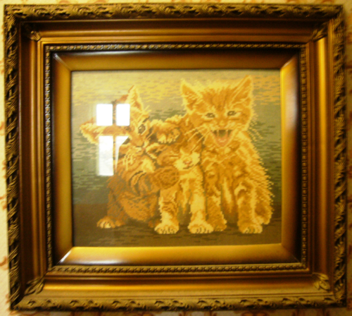 Trio of Cats 31x27 cm. 17 colours